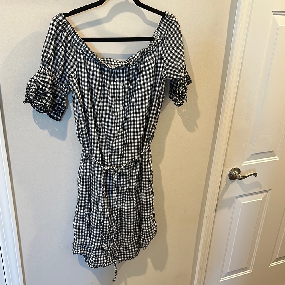 Stylish Gingham Off-Shoulder Dress